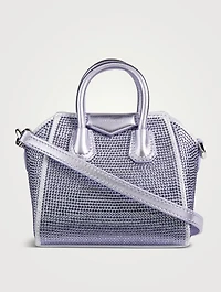 Micro Antigona Crystal-Embellished Satin Bag