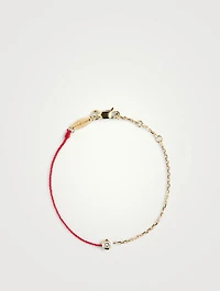 Kids Pure 18K Gold String-Chain Bracelet With Diamond