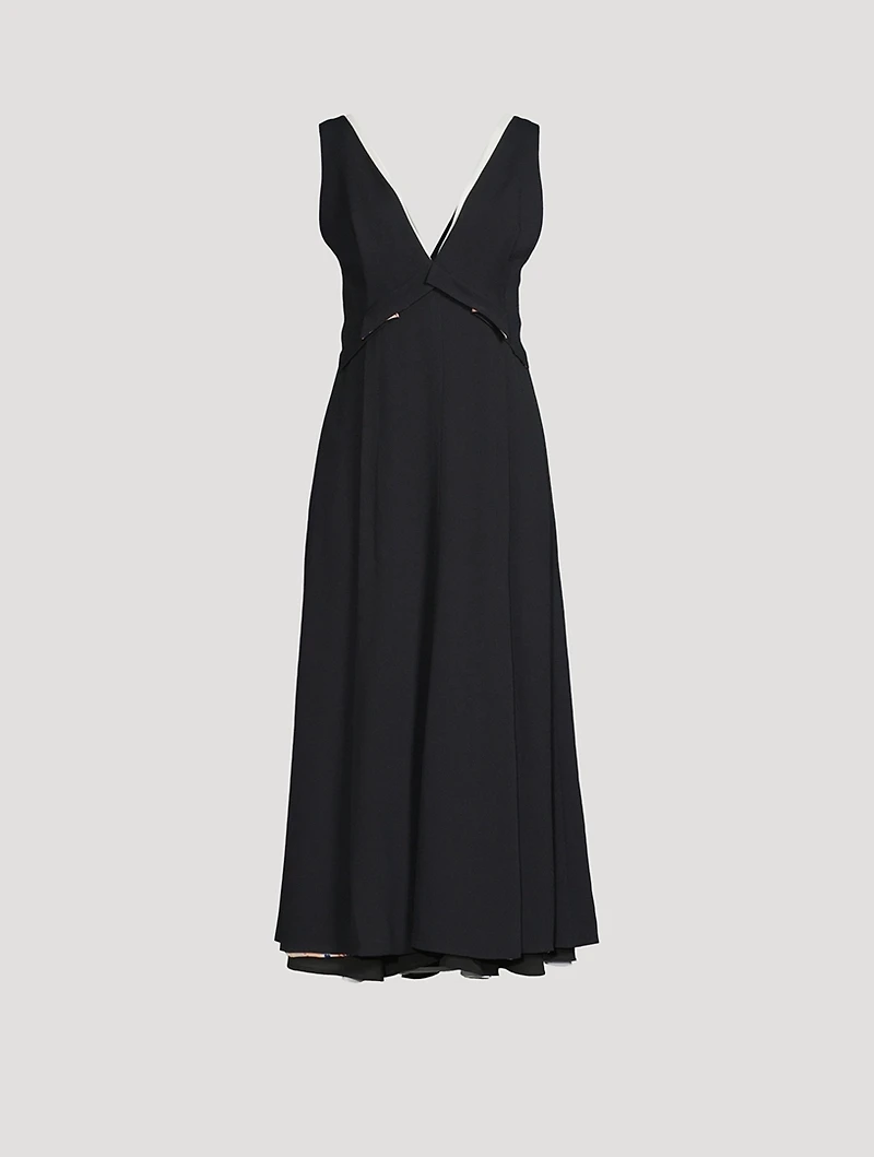 Convertible Crepe Midi Dress