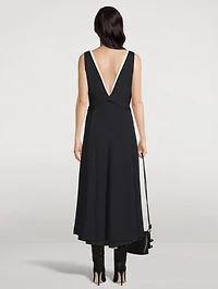 Convertible Crepe Midi Dress