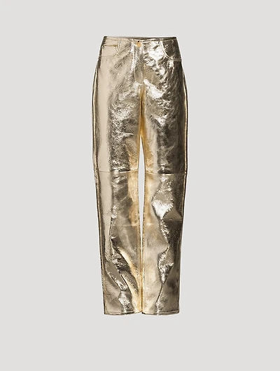 Metallic Leather Trousers