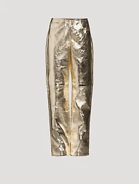 Metallic Leather Trousers