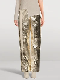 Metallic Leather Trousers