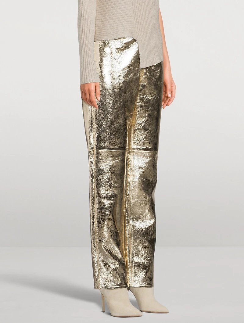 Metallic Leather Trousers