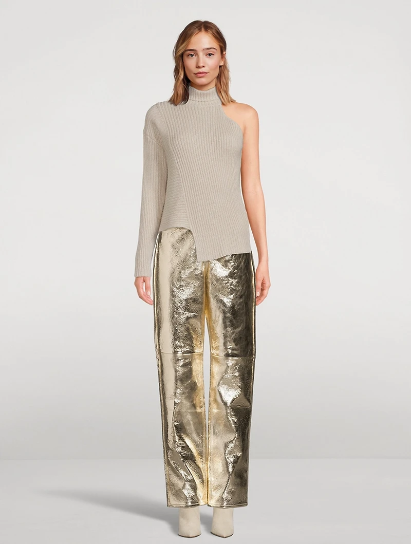 Metallic Leather Trousers