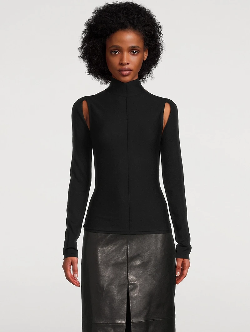 The Marlowe Cut-Out Wool Turtleneck