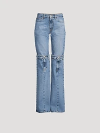 Open-Knee Straight-Leg Jeans