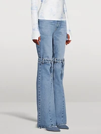 Open-Knee Straight-Leg Jeans