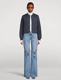 Open-Knee Straight-Leg Jeans