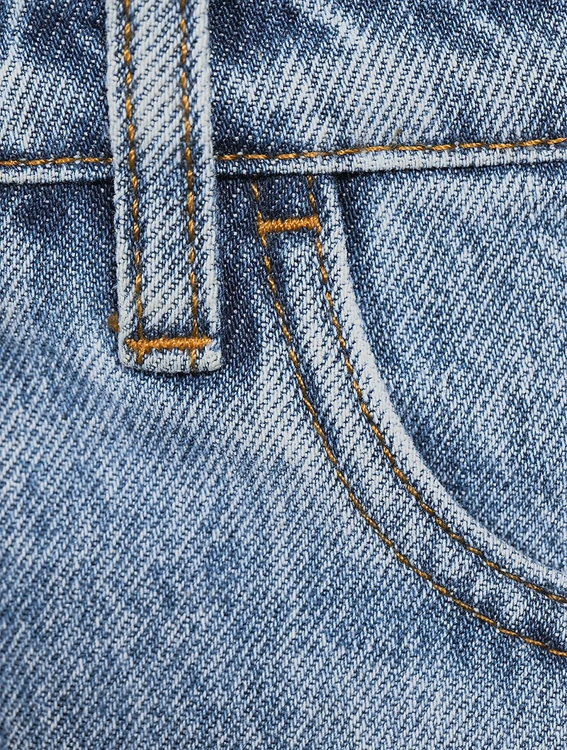 Open-Knee Straight-Leg Jeans