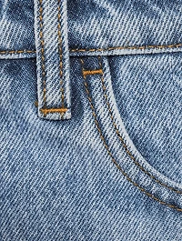 Open-Knee Straight-Leg Jeans
