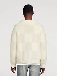 Wool Checked Boucle Cardigan