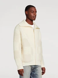Wool Checked Boucle Cardigan