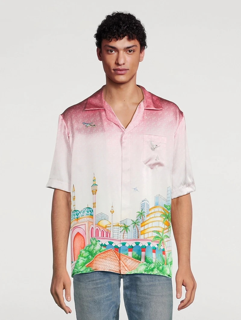 Morning City View Silk Shirt