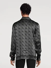 Silk Shirt Heart Monogram Print