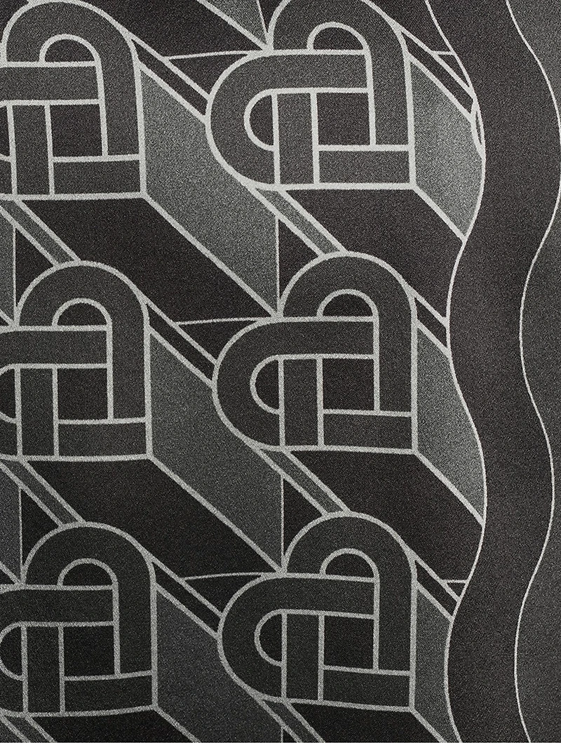 Silk Shirt Heart Monogram Print