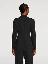 Floral Appliqué Tuxedo Jacket