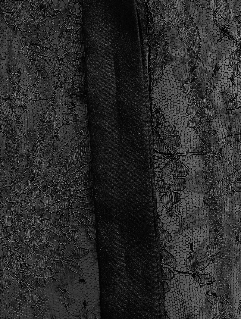 Satin-Trimmed Chantilly Lace Shirt