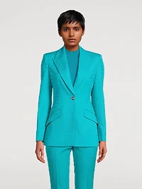 Croc Jacquard Wool Blazer