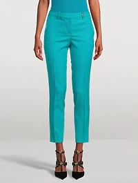 Croc Jacquard Wool Tapered Trousers