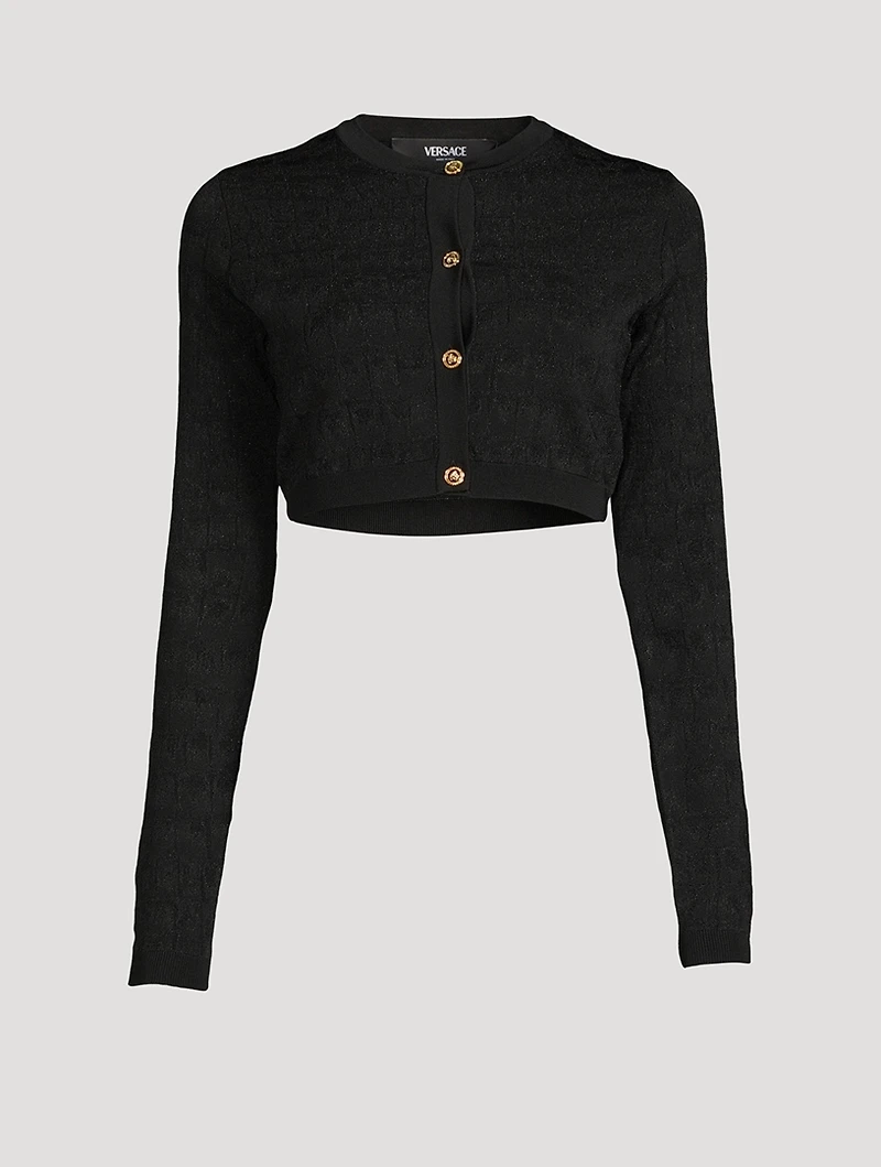 Croc Jacquard Crop Cardigan