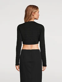 Croc Jacquard Crop Cardigan