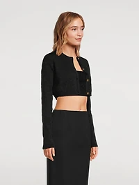 Croc Jacquard Crop Cardigan