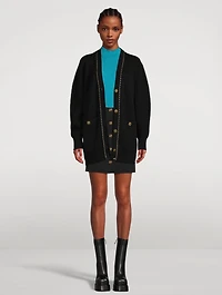 Wool Mockneck Short-Sleeve Sweater