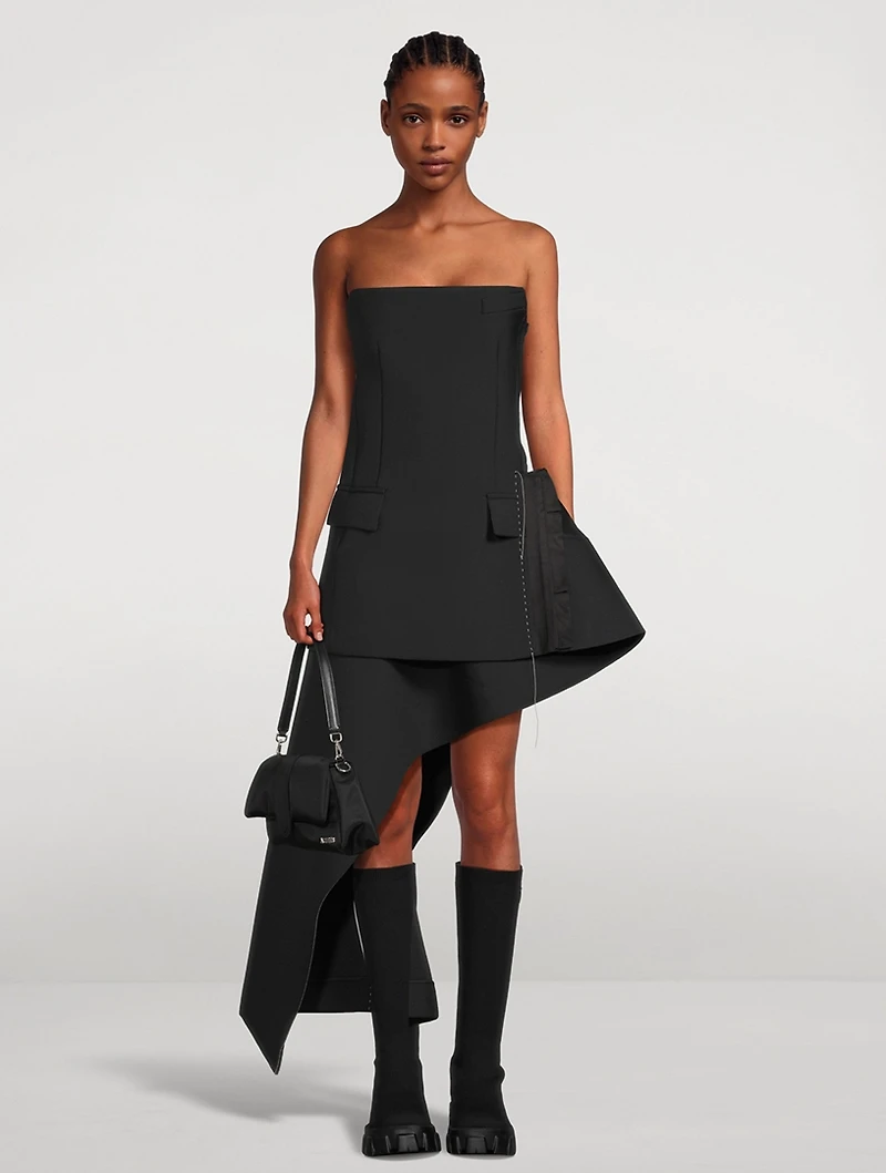 Draped Suiting Mini Dress