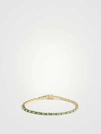 Linear 18K Gold Emerald Tennis Bracelet