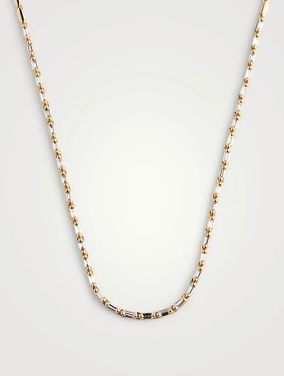 Linear 18K Rose Gold Half Diamond Tennis Necklace