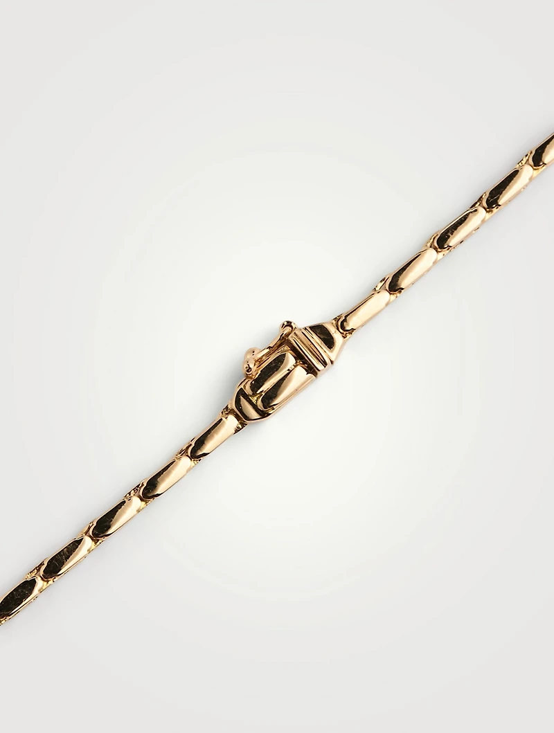 Linear 18K Rose Gold Half Diamond Tennis Necklace