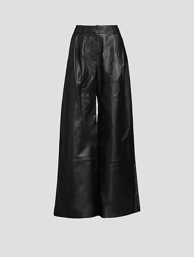 Luminosity Wide-Leg Leather Trousers