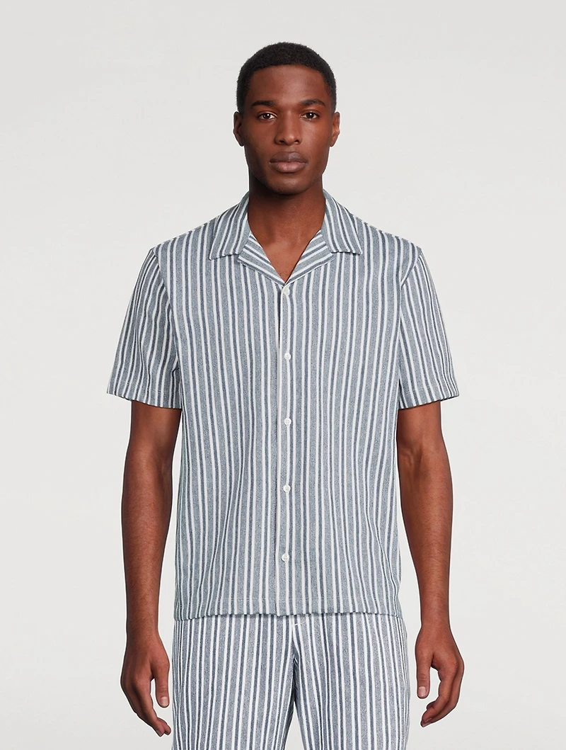 Short-Sleeve Shirt Cabana Striped Print