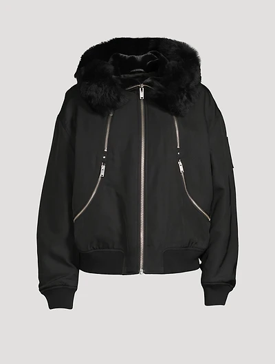Decatur Shearling-Trimmed Bomber Jacket