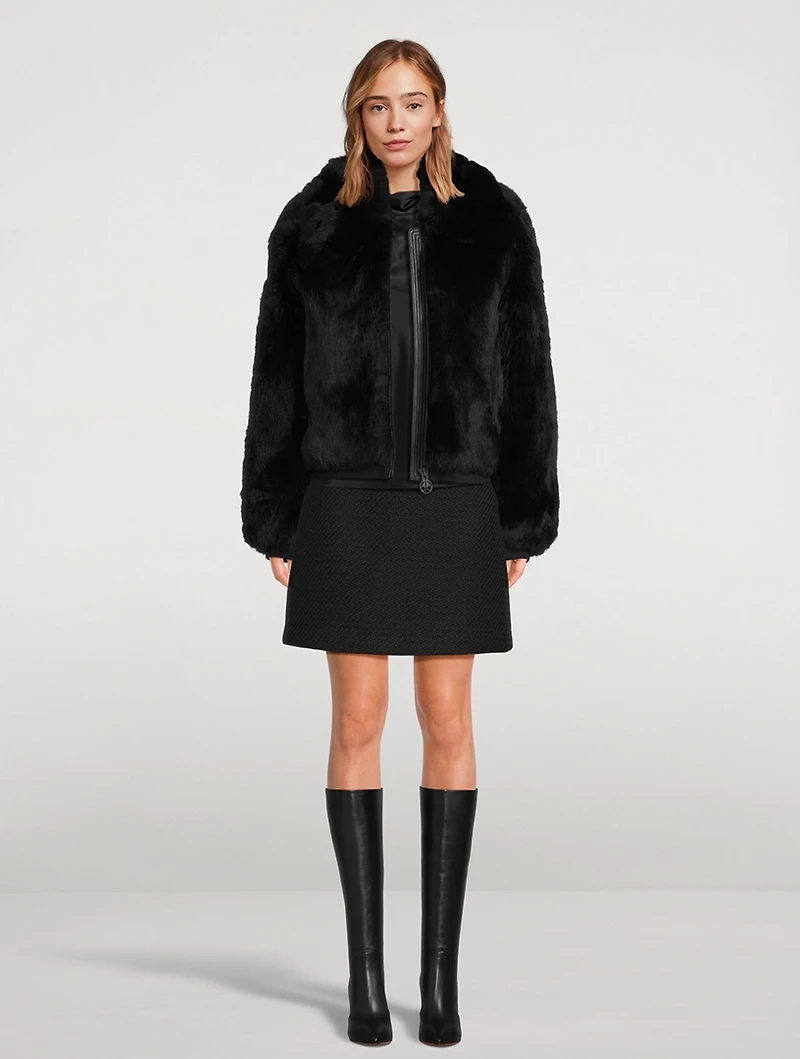 Peach Tree Shearling Bomber Jacket