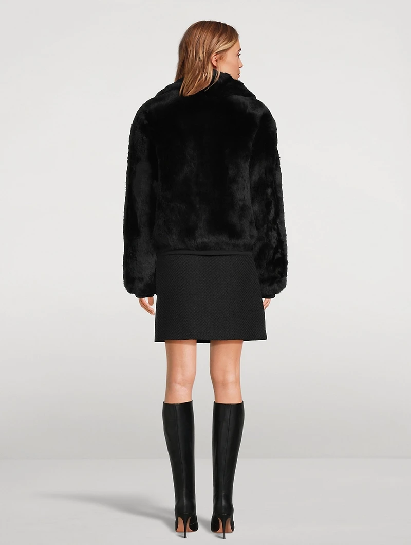 Peach Tree Shearling Bomber Jacket