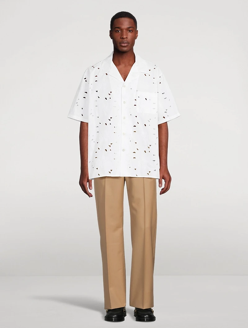 Cotton-Blend Short-Sleeve Shirt