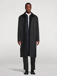Nylon Coat With Rubberized V Detail