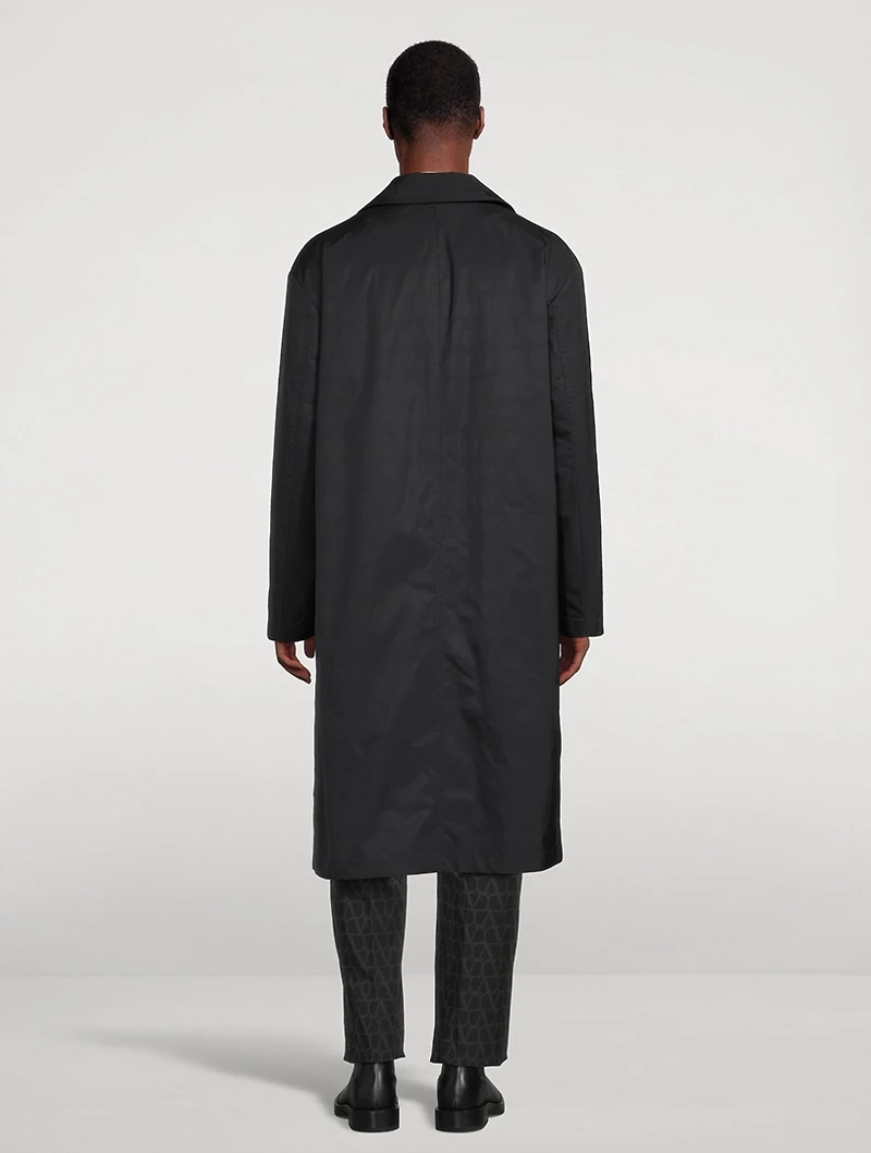 Nylon Coat With Rubberized V Detail
