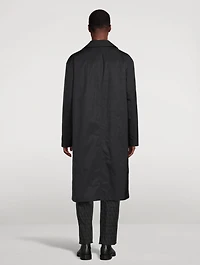 Nylon Coat With Rubberized V Detail
