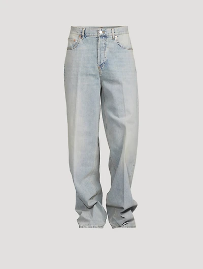 Cotton Wide-Leg Jeans