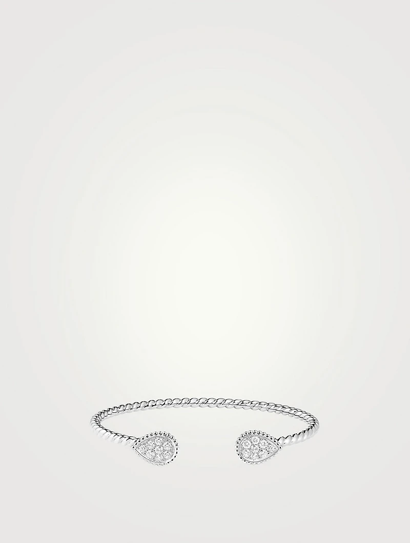 Serpent Bohème 18K White Gold Double Motif Bracelet With Diamonds