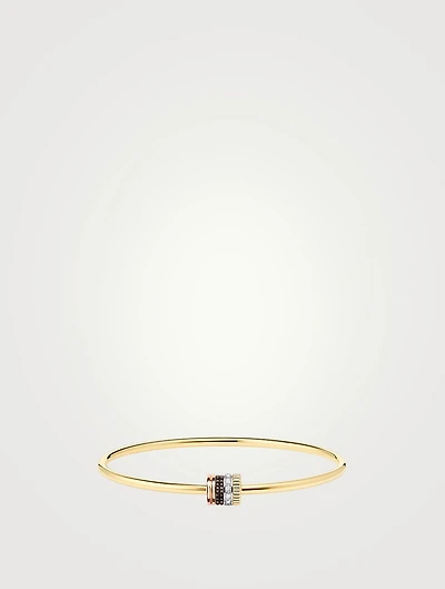 Quatre Classique 18K Gold Bracelet With Diamonds And Brown PVD