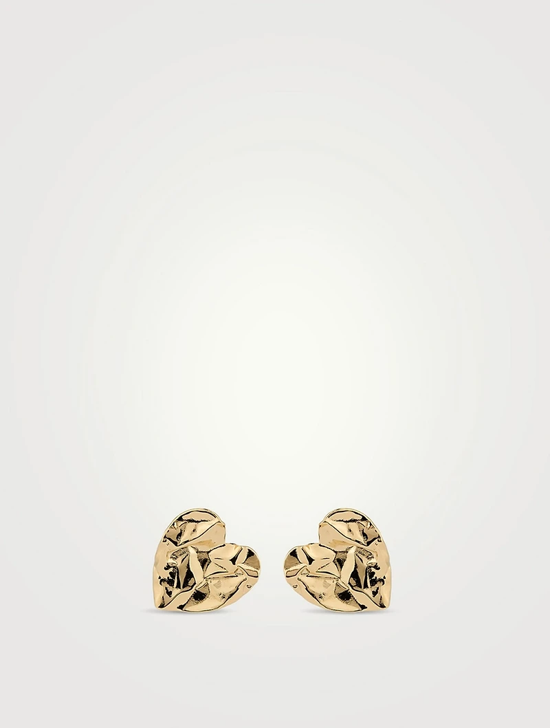 Small Crushed Heart Earrings