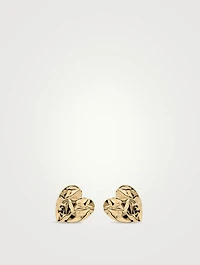 Small Crushed Heart Earrings