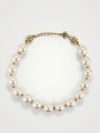 Beaded Crystal Pearl Necklace