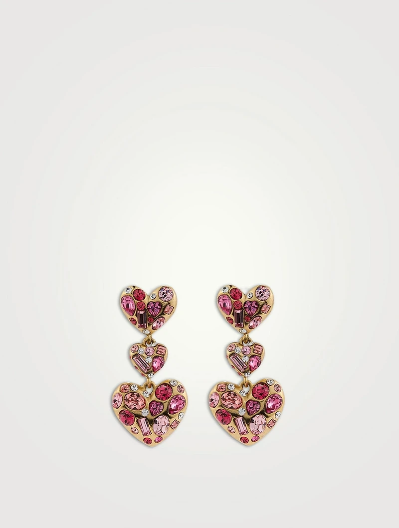 Gem Heart Drop Earrings