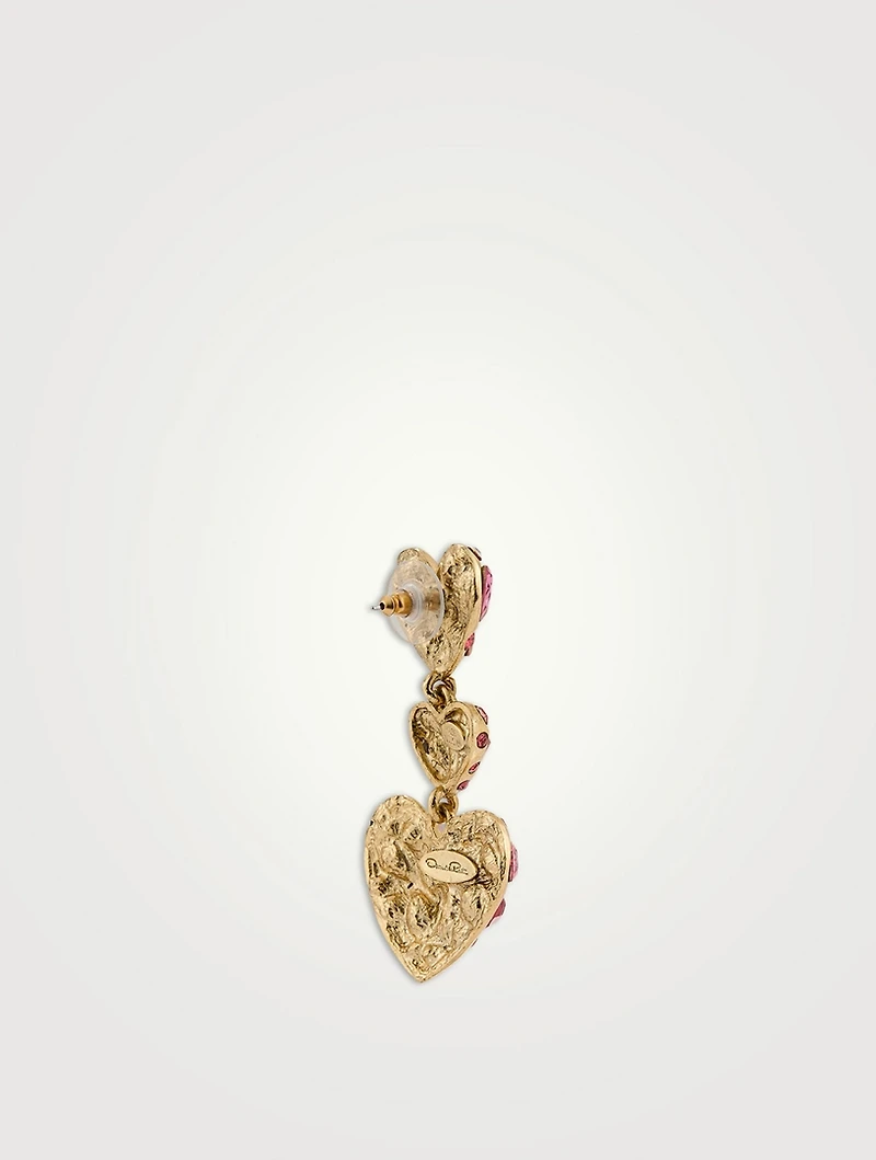 Gem Heart Drop Earrings