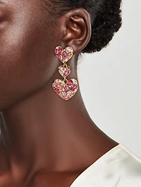 Gem Heart Drop Earrings